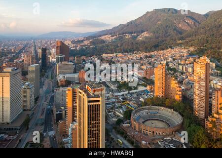 Kolumbien, Cundinamarca Abteilung, Bogota, Bezirk des Centro, allgemeine Ansicht der Stadt von Torre Colpatria Stockfoto