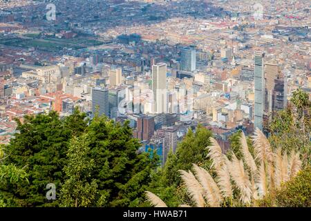 Kolumbien, Cundinamarca Abteilung, Bogota, allgemeine Ansicht der Stadt vom Berg Monserrate (3152 m) Stockfoto