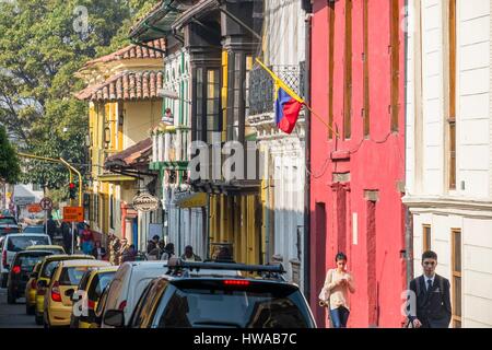 Kolumbien, Bogota, Cundinamarca Abteilung der kolonialen Stadtteil Candaleria, der Straße (Calle) Coliseo Stockfoto