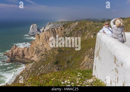 Portugal, Lisboa e Setubal Provinz, Region Lissabon, Sintra, Naturpark Sintra-Cascais, Cabo da Roca, der westlichste Punkt Europas Stockfoto