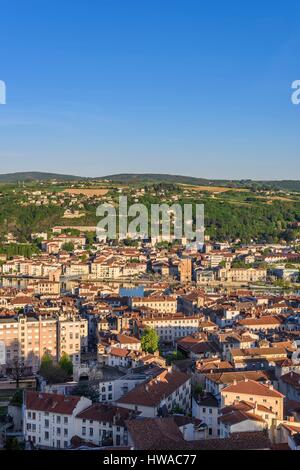 Frankreich, Turm, Isere, Vienne am Rande der Rhône, Sainte-Colombe (Rhône) in den Hintergrund, Kloster der Cordeliers und der Valois Stockfoto