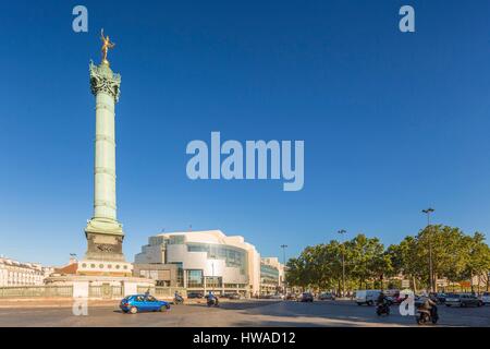 Frankreich, Paris, Bastille-Platz, der Juli-Spalte und der Opéra Bastille Stockfoto