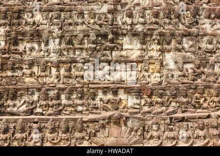 Kambodscha, Provinz Siem Reap, Siem Reap, Angkor, Weltkulturerbe von UNESCO, Angkor Thom, Leper King Terrasse Stockfoto