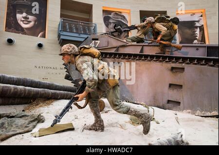 National Museum of the Marine Corps Diorama des WW2-Ära amphibische Landung, Dreieck, Virginia, Vereinigte Staaten Stockfoto