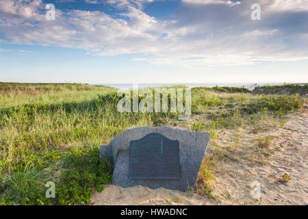 USA, Massachusetts, Cape Cod, Wellfleet, Marconi Beach, Marconi Station Stätte, die erste US-Transatlantikkabel Telegrafenstation, b. Stockfoto