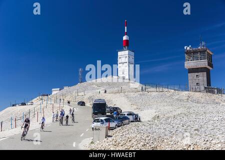 Frankreich, Vaucluse, Bedoin, Brantes, Flassan, Malaucene, Monieux, Saint-Léger-du-Ventoux, Sault, Savoillan, Villes-Sur-Auzon, Gipfel des Mont Ventoux (19 Stockfoto