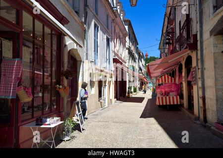 Frankreich, Dordogne, Brantome, Victor Hugo Straße Stockfoto