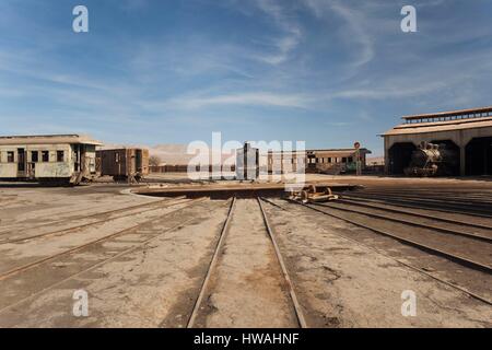 Chile, Baquedano, Bahnhof und museum Stockfoto