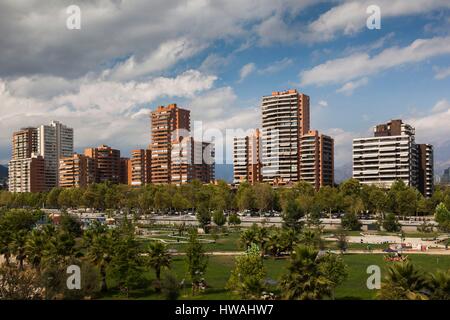 Chile, Santiago, Vitacura Bereich, Parque Bicentenario park Stockfoto