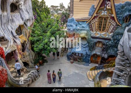 Vietnam, Central Highlands Region, Dalat, Hang Nga Gustehouse oder Crazy House konstruiert und gebaut von vietnamesischen Architekten Dang Viet Nga ist sowohl g Stockfoto