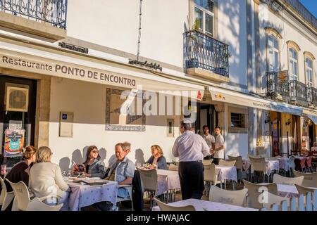 Portugal, Algarve-Region, am Rande des Naturpark Ria Formosa, Restaurant auf Dr. Antonio Padinha quadratischen Tavira Stockfoto