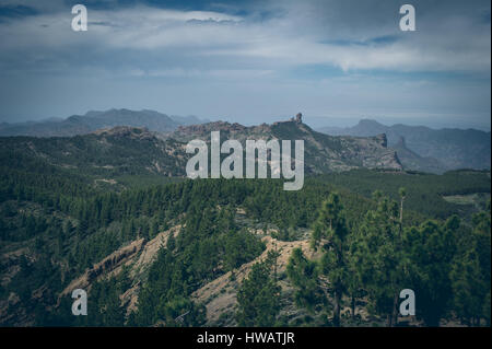 Zentralansicht Gran Canaria, von der Spitze des Berges Stockfoto