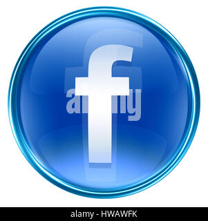 Facebook-Symbol blau, isoliert auf weißem Hintergrund Stockfoto