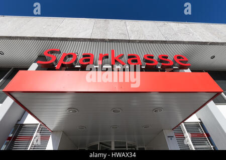 Eingang von einer deutschen Sparkasse (Sparkasse) Stockfoto