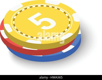 Stapel von Poker chips isometrischen 3d Stil-Ikone Stock Vektor