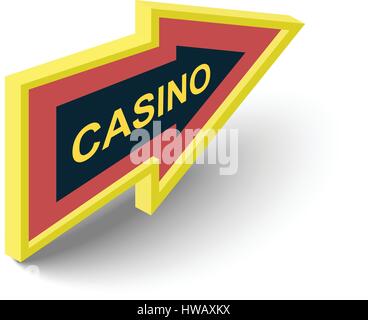 Casino-Richtungs-Zeichen-Icon, isometrischen 3d Stil Stock Vektor