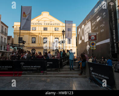 Teatro Cervantes. 20. Ausgabe der Málaga-Filmfestival. Stockfoto