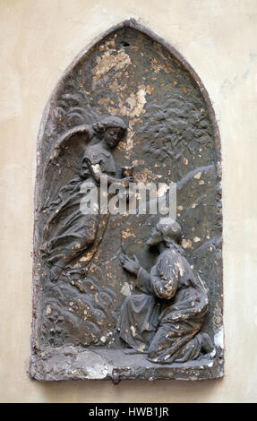 Qual im Garten, Bass Relief in der Basilika von Saint Sylvester die erste (San Silvestro in Capite) in Rom, Italien Stockfoto