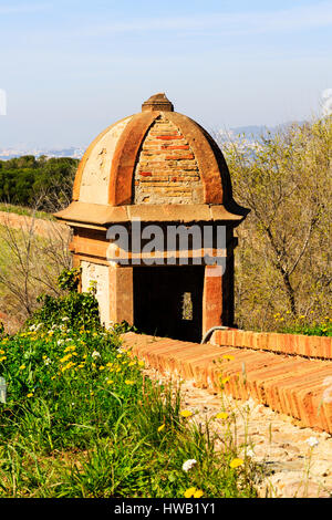 Vedette, Montjuic Castell, Barcelona, Katalonien, Spanien Stockfoto