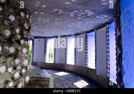 Blaues Zimmer, Portmeirion, Gwynedd, Nordwales, Vereinigtes Königreich Stockfoto