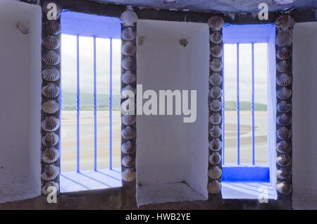 Blaues Zimmer, Portmeirion, Gwynedd, Nordwales, Vereinigtes Königreich Stockfoto