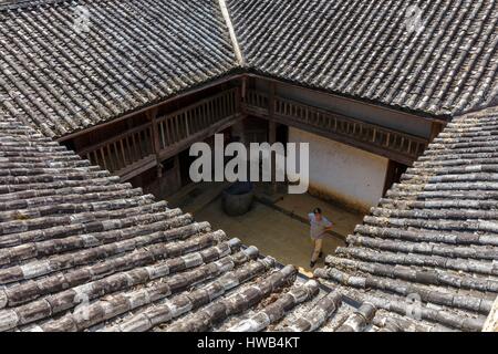 Vietnam, Ha Giang Province, Sa Phin, Hmong Königspalast, das Dach Stockfoto