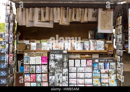 Frankreich, Paris, Bereich Weltkulturerbe der UNESCO, eine Buchhandlung am Ufer der Seine Stockfoto