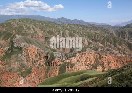 Kirgisistan, Naryn Provinz, Sightseeing Tour und Mountain trek Stockfoto