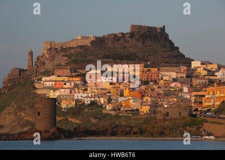 Italien, Sardinien, North West Sardinien, Castelsardo, Sonnenuntergang Stockfoto