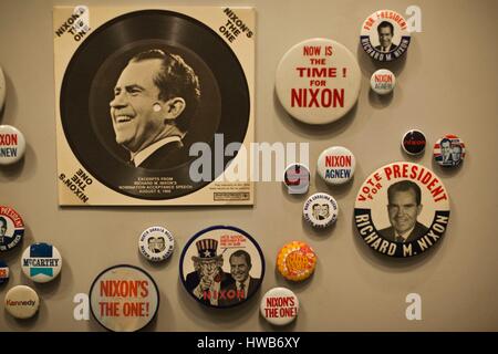 United States, California, Southern California, Yorba Linda, Richard Nixon Presidential Library und Geburtsort, Nixon Presidential campaign Erinnerungsstücke Stockfoto