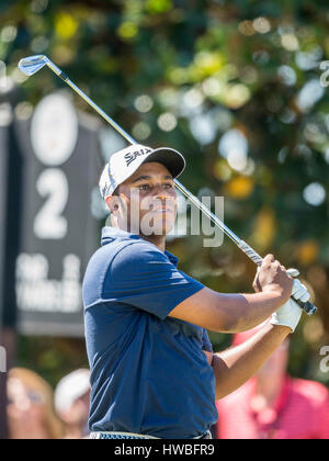 Orlando, FL, USA. 19. März 2017. Harold Varner III während der Endrunde der Arnold Palmer Invitational präsentiert von Mastercard statt in Arnold Palmer Bay Hill Club & Lodge in Orlando, FL. Romeo T Guzman/CSM/Alamy Live News Stockfoto