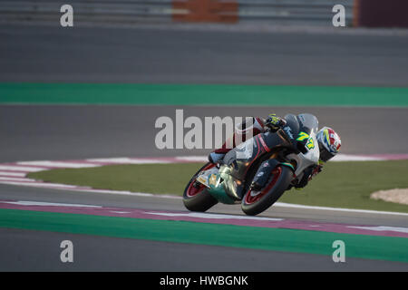 Losail International Circuit, Katar. 19. März 2017. Dominique Aegerter SUTER während der Schlusstag der Moto 2 Vorsaison Tests für die Katar-MotoGP-Gutschrift für Kiefer Racing fährt: Tom Morgan/Alamy Live News Stockfoto