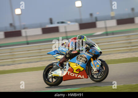 Losail Circuit, Katar. 19. März 2017. Franco Morbidelli, KALEX in der letzten Nacht von Katar Moto 2 Test in Losail International Circuit reitet. Bildnachweis: Gina Layva/Alamy Live-Nachrichten Stockfoto