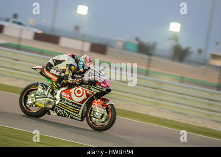 Losail Circuit, Katar. 19. März 2017. Tetsuta Nagashima, KALEX in der letzten Nacht von Katar Moto 2 Test in Losail International Circuit reitet. Bildnachweis: Gina Layva/Alamy Live-Nachrichten Stockfoto