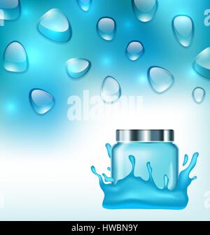 Werbung kosmetische anzeigen, feuchtigkeitsspendende Gesichtscreme Stock Vektor