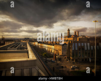 Dramatische Himmel über Glasgow City Centre Stockfoto