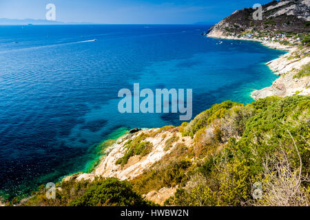 Cristal Meerwasser in der Nähe von Chiessi insel Elba Stockfoto