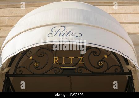 Ritz Hotel Vendome Platz, Paris, Frankreich Stockfoto