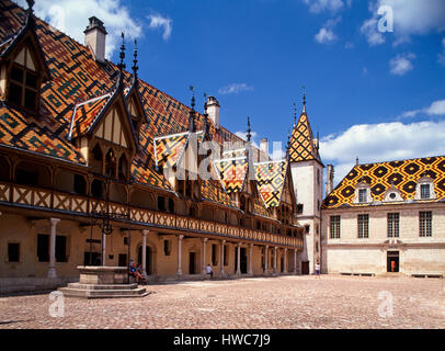 Hospices de Beaune, Beaune, Burgund, Frankreich. Stockfoto