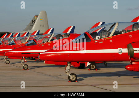 Die Royal Air Force Red Arrows in Malta Stockfoto