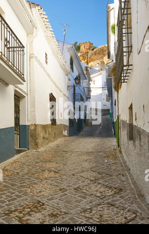 Weg zur Burg in Montefrio, Granada, Andalusien, Spanien, Europa Stockfoto