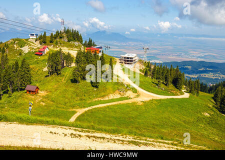 Blick vom Postavarul-massiv, Poiana Brasov, Rumänien Stockfoto