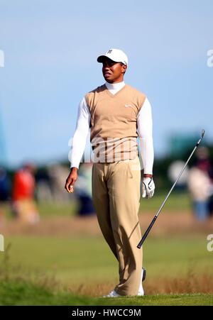 TIGER WOODS der offenen CARNOUSTIE 2007 CARNOUSTIE EAST FIFE Schottland 20 Juli 2007 Stockfoto