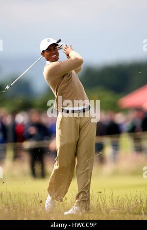 TIGER WOODS der offenen CARNOUSTIE 2007 CARNOUSTIE EAST FIFE Schottland 20 Juli 2007 Stockfoto