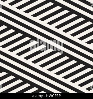 Interlacing parallele Streifen. Monochrome Musterdesign Vektor. Stock Vektor
