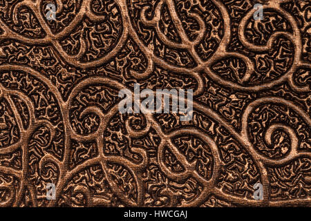 Luxus Metall Bronze Hintergrund mit Texturen und Mustern. Stockfoto