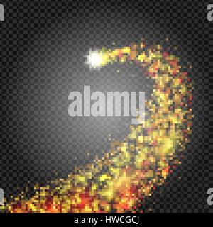 Einen hellen Kometen mit großen Staub. Sternschnuppe. Vektor-illustration Stock Vektor