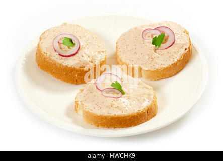 Sandwiches mit Kaviar-Pastete Stockfoto