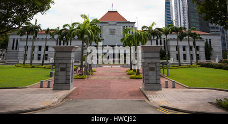 Horizontale (2 Bild Heftung) Panoramablick über Parliament House in Singapur. Stockfoto