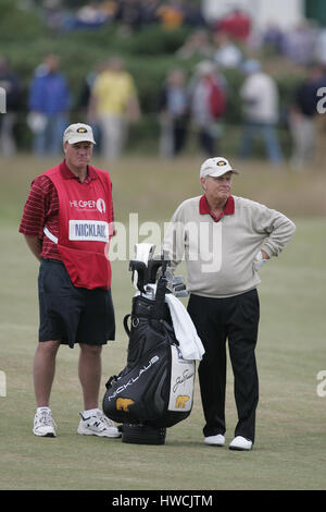 JACK NICKLAUS mit Sohn USA ST. ANDREWS Schottland 14. Juli 2005 Stockfoto